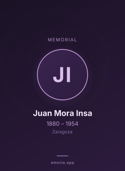 Memorial portrait of Juan Mora Insa