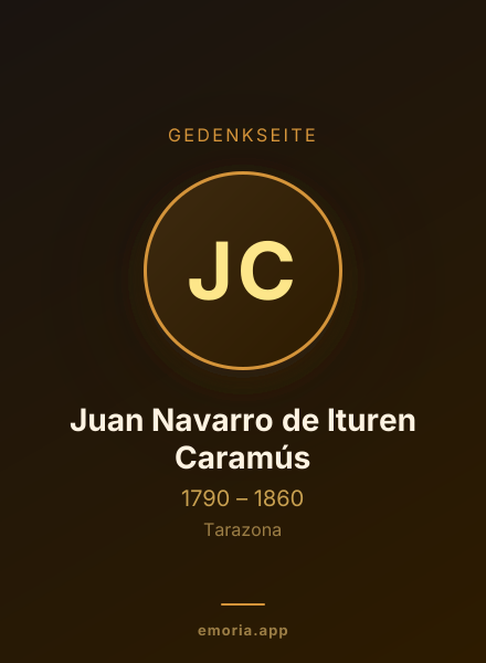 Gedenkportrait von Juan Navarro de Ituren Caramús