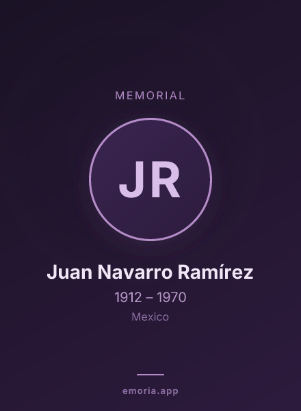 Memorial portrait of Juan Navarro Ramírez