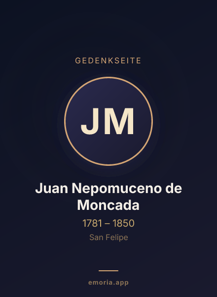 Gedenkportrait von Juan Nepomuceno de Moncada