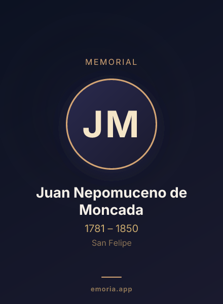 Memorial portrait of Juan Nepomuceno de Moncada