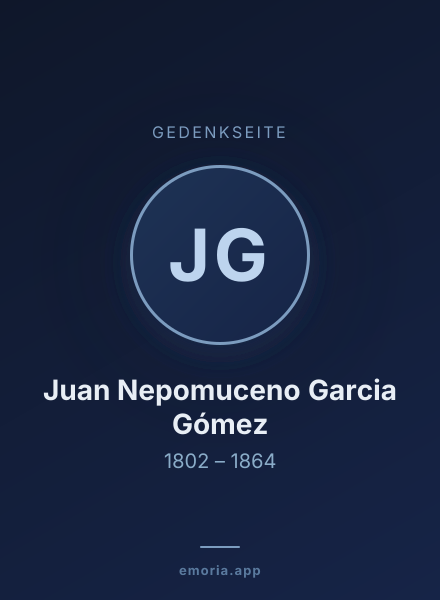 Gedenkportrait von Juan Nepomuceno Garcia Gómez