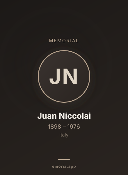 Memorial portrait of Juan Niccolai