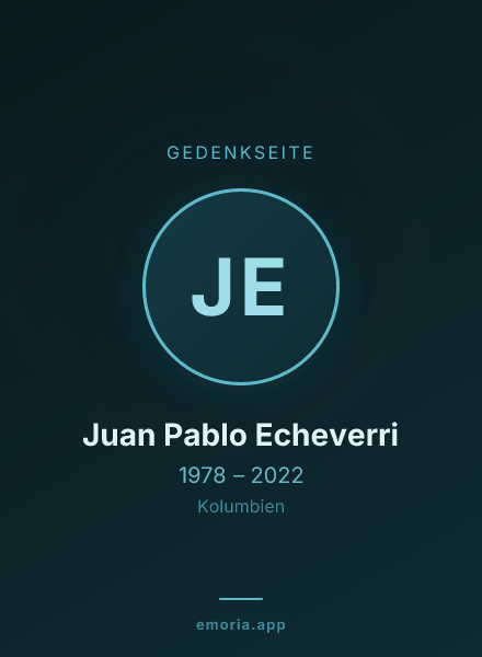 Gedenkportrait von Juan Pablo Echeverri