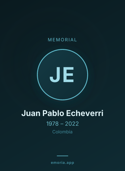 Memorial portrait of Juan Pablo Echeverri