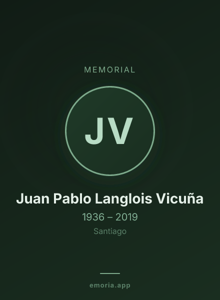 Memorial portrait of Juan Pablo Langlois Vicuña
