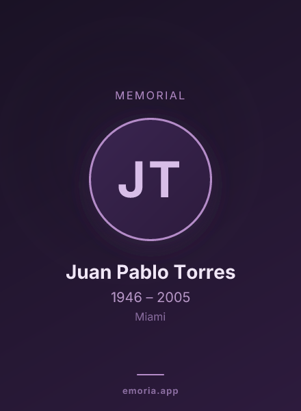 Memorial portrait of Juan Pablo Torres