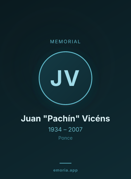 Memorial portrait of Juan "Pachín" Vicéns