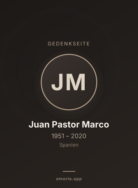 Gedenkportrait von Juan Pastor Marco