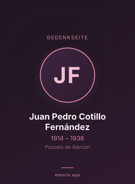 Gedenkportrait von Juan Pedro Cotillo Fernández