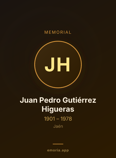 Memorial portrait of Juan Pedro Gutiérrez Higueras