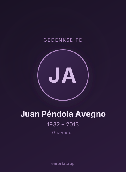 Gedenkportrait von Juan Péndola Avegno