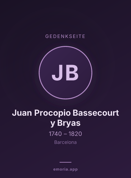 Gedenkportrait von Juan Procopio Bassecourt y Bryas