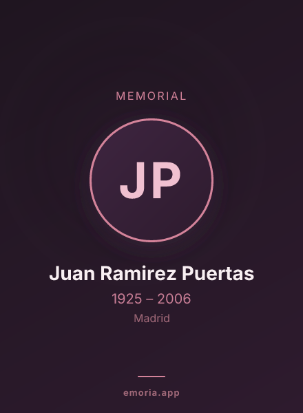 Memorial portrait of Juan Ramirez Puertas