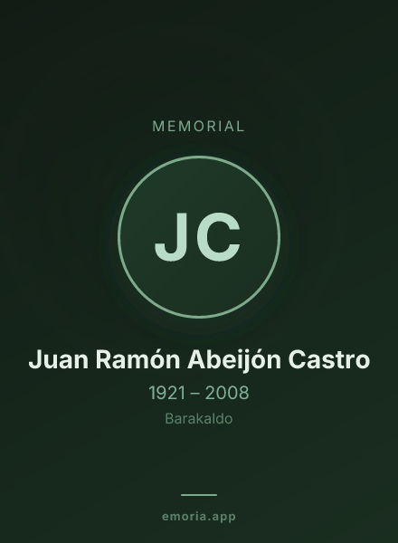 Memorial portrait of Juan Ramón Abeijón Castro