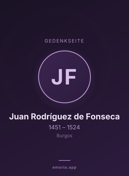 Gedenkportrait von Juan Rodríguez de Fonseca