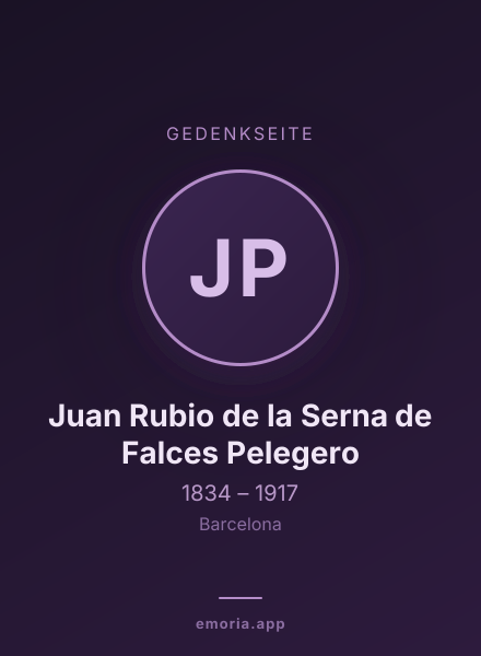Gedenkportrait von Juan Rubio de la Serna de Falces Pelegero