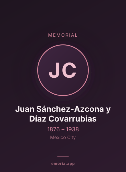 Memorial portrait of Juan Sánchez-Azcona y Díaz Covarrubias