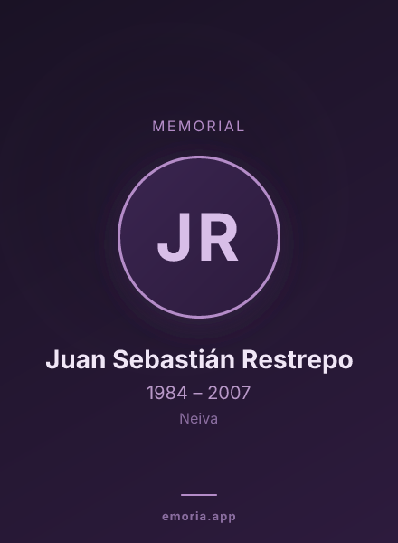Memorial portrait of Juan Sebastián Restrepo