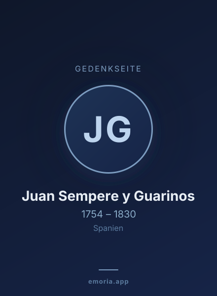 Gedenkportrait von Juan Sempere y Guarinos