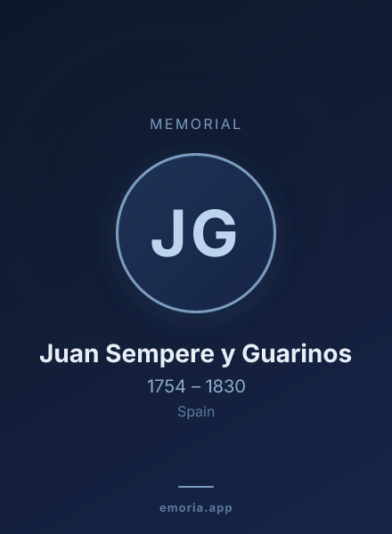 Memorial portrait of Juan Sempere y Guarinos
