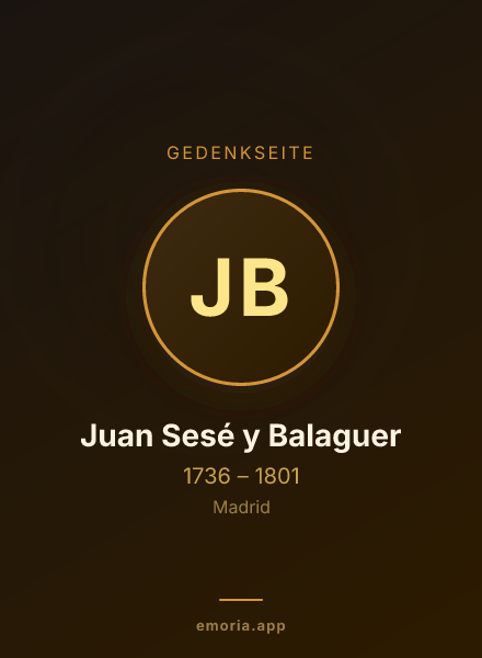 Gedenkportrait von Juan Sesé y Balaguer