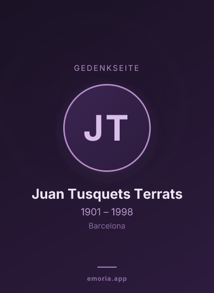 Gedenkportrait von Juan Tusquets Terrats