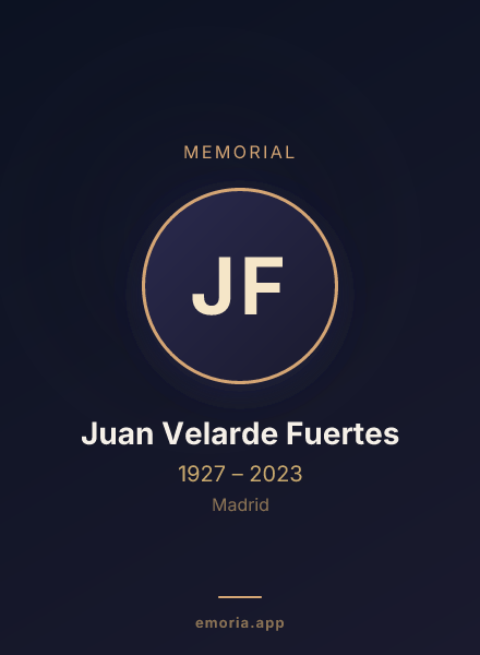 Memorial portrait of Juan Velarde Fuertes