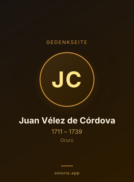 Gedenkportrait von Juan Vélez de Córdova