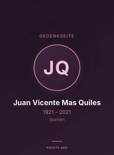 Gedenkportrait von Juan Vicente Mas Quiles
