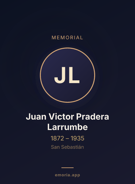 Memorial portrait of Juan Victor Pradera Larrumbe