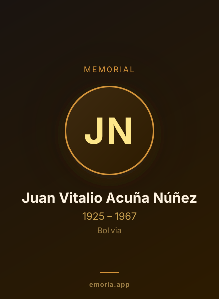 Memorial portrait of Juan Vitalio Acuña Núñez