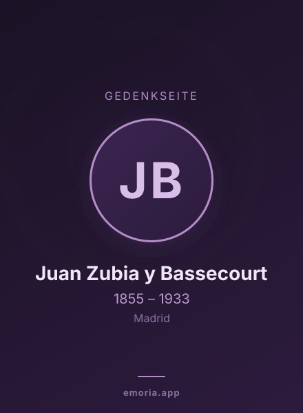Gedenkportrait von Juan Zubia y Bassecourt