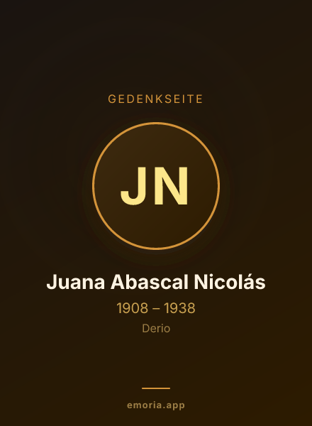 Gedenkportrait von Juana Abascal Nicolás