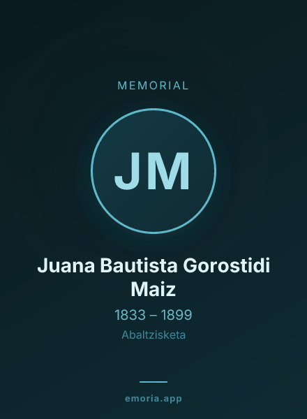Memorial portrait of Juana Bautista Gorostidi Maiz