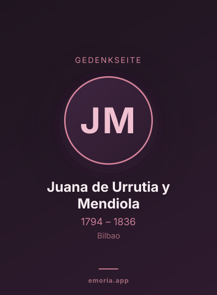 Gedenkportrait von Juana de Urrutia y Mendiola
