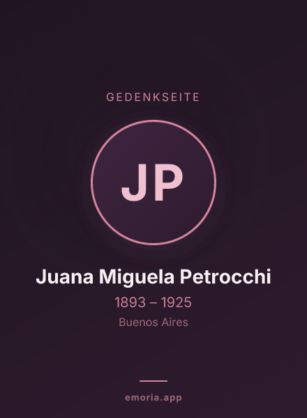 Gedenkportrait von Juana Miguela Petrocchi