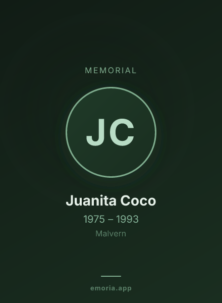 Memorial portrait of Juanita Coco