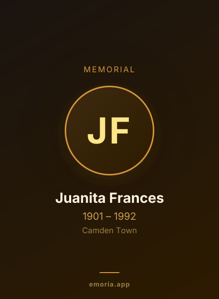 Memorial portrait of Juanita Frances
