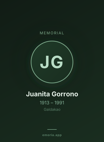 Memorial portrait of Juanita Gorrono