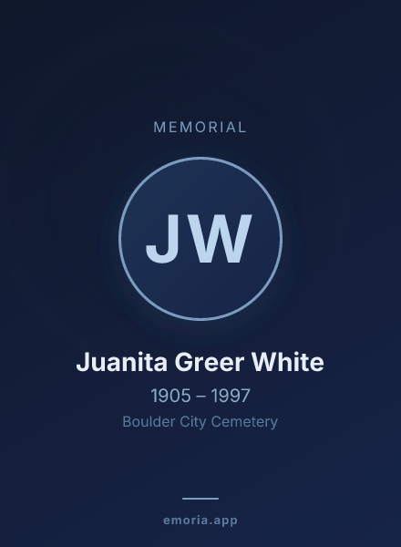 Memorial portrait of Juanita Greer White
