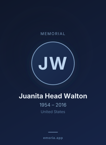 Memorial portrait of Juanita Head Walton