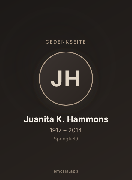Gedenkportrait von Juanita K. Hammons