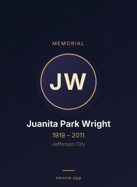 Memorial portrait of Juanita Park Wright