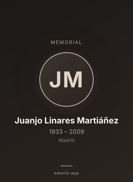 Memorial portrait of Juanjo Linares Martiáñez