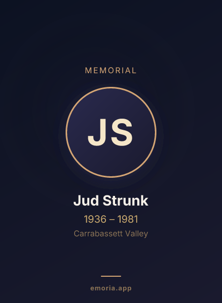 Memorial portrait of Jud Strunk