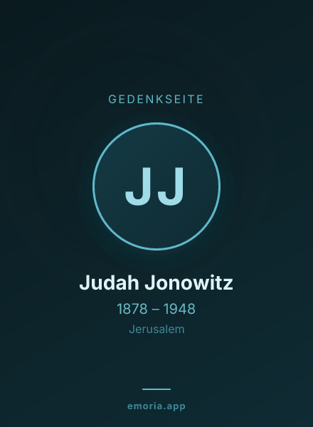 Gedenkportrait von Judah Jonowitz