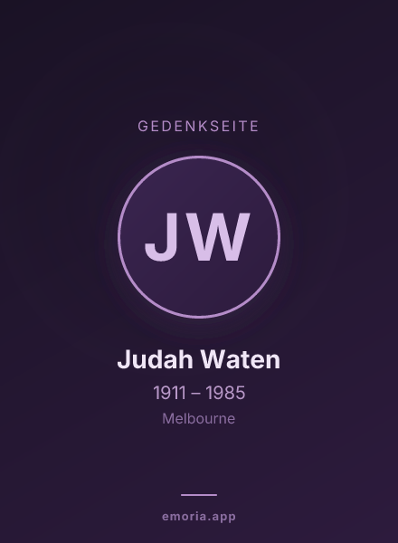 Gedenkportrait von Judah Waten