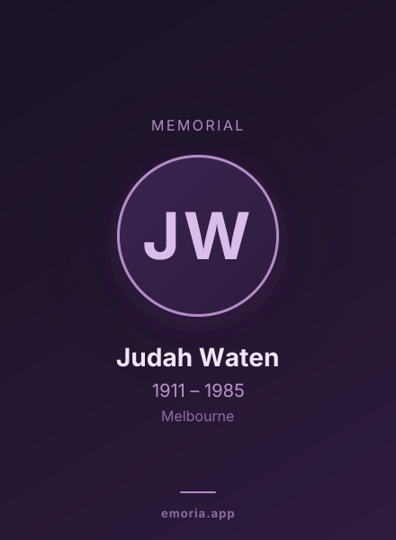 Memorial portrait of Judah Waten