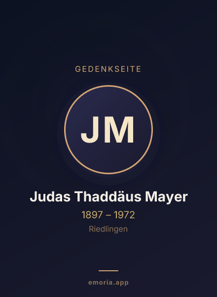 Gedenkportrait von Judas Thaddäus Mayer